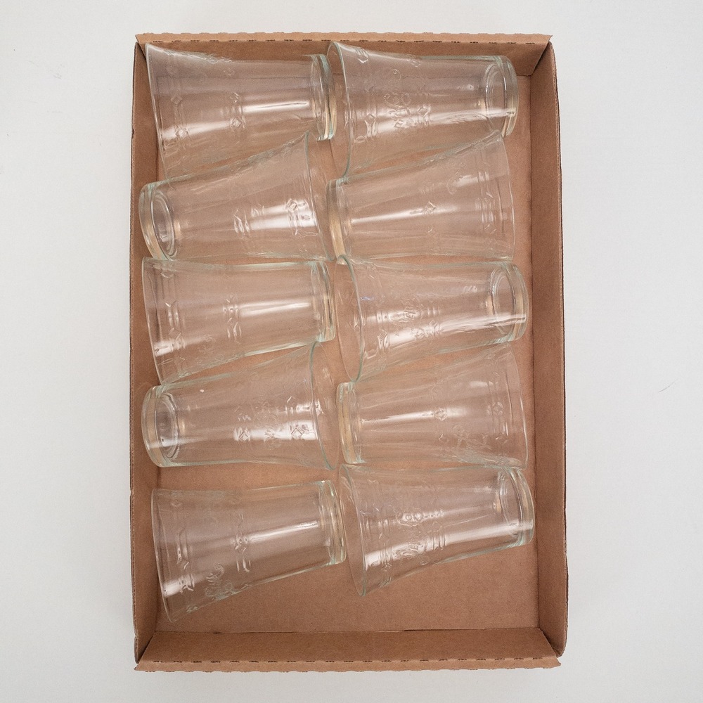 Pepsi Fountain Glass Clear Vintage Embossed Logo Set of 10‎ Glass
